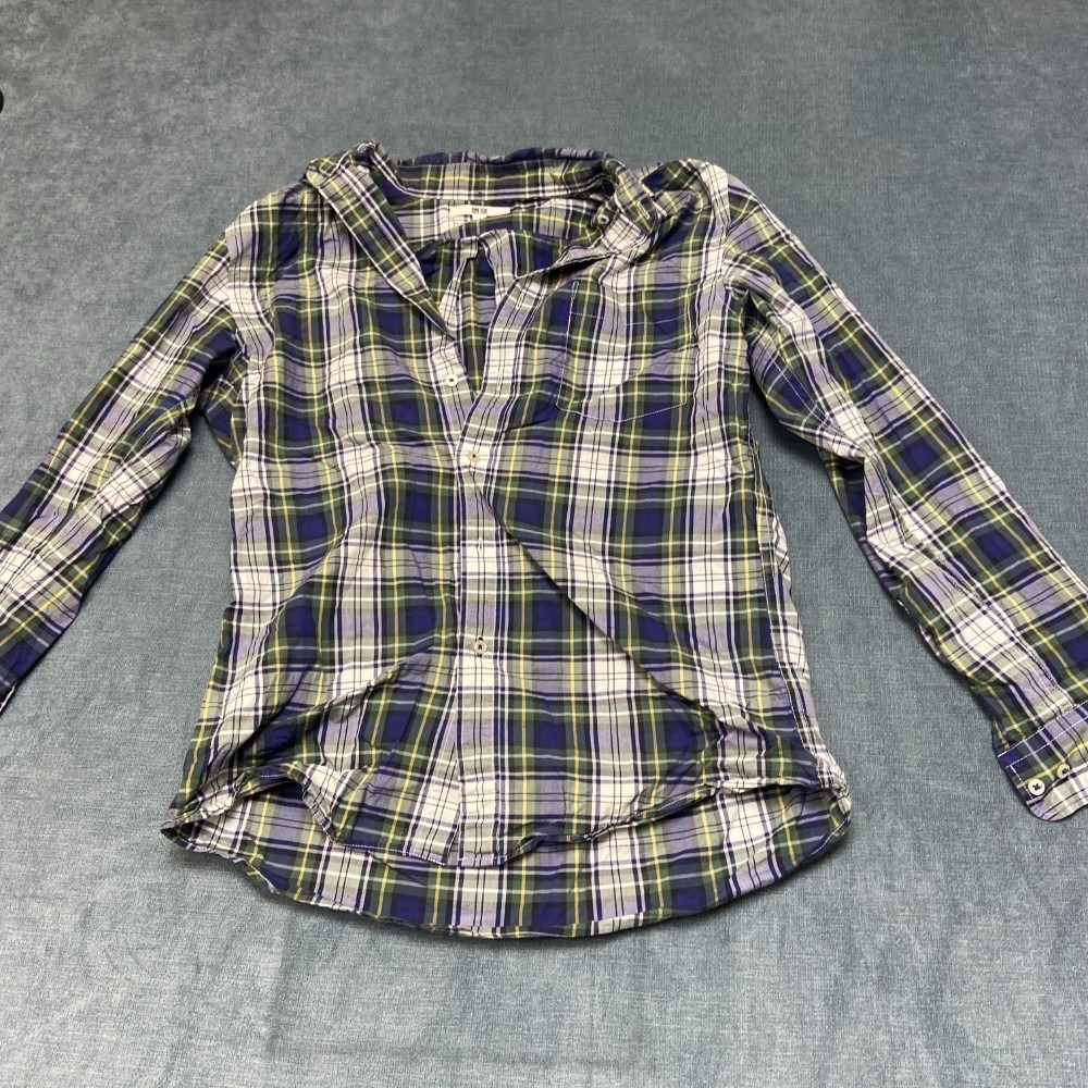 Uniqlo Shirt Men Small Multicolor Plaid Everyday Office Wear Button Down Outdoor